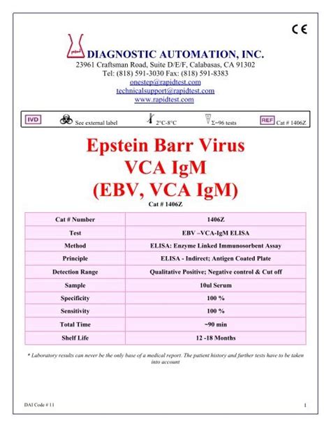 elisa test ebv|ebv testing.